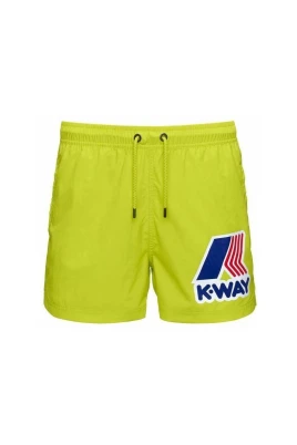 Gula badshorts med elastisk midja