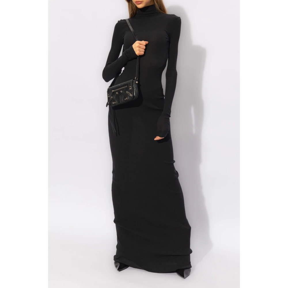 Balenciaga Geribbelde jurk Black Dames