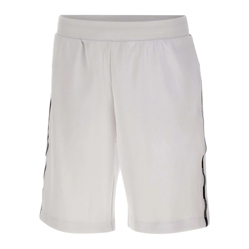 Emporio Armani Ea7 Vit Logo Series Cotton-Blend Interlock Bermuda Shorts