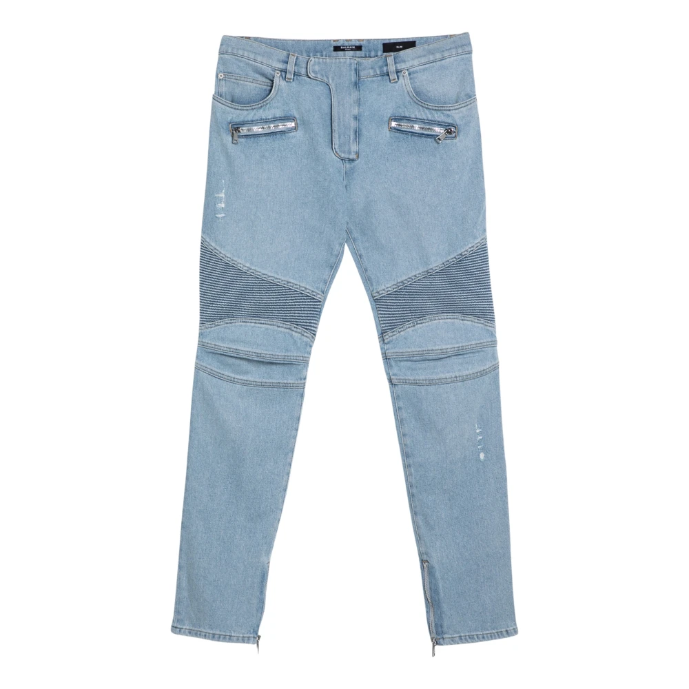 Balmain Regular Fit Denim Jeans Blue Heren