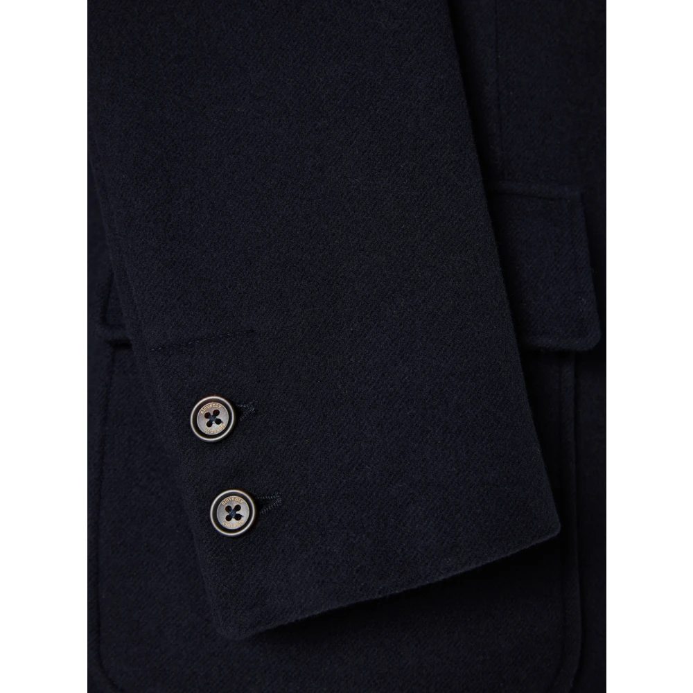 Eleventy Wollen jas met voorste knopen Blue Heren
