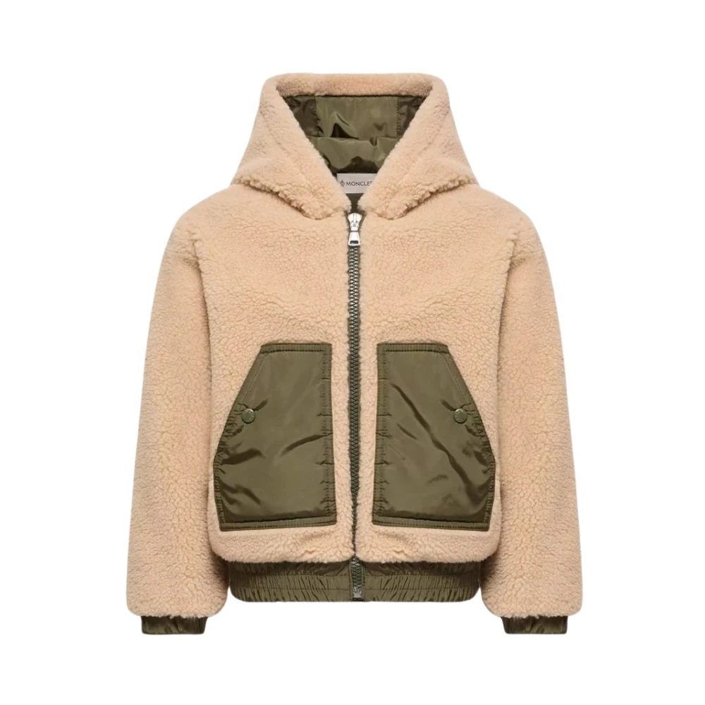 Moncler Enfant Kids Teddy Hooded Top Size: 14Y- Colour: Beige - Unisex - Fleece Jackets - Beige - 8 Y - Kids