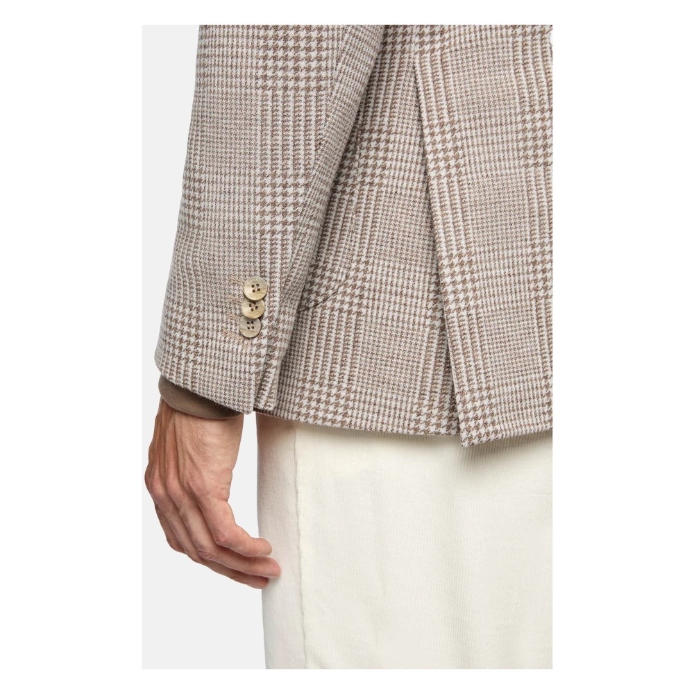 Boggi Milano Prince of Wales Check Jas Beige Heren