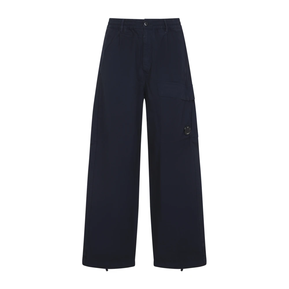 C.p. Company Men's Blue Wide Trousers, L, Cargo Trousers