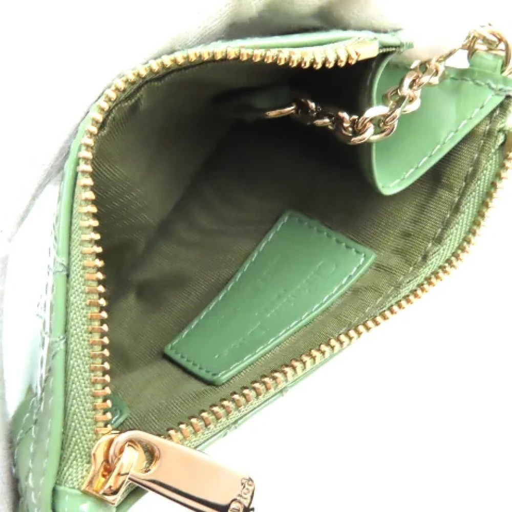 Dior Vintage Pre-owned Leather wallets Green Dames