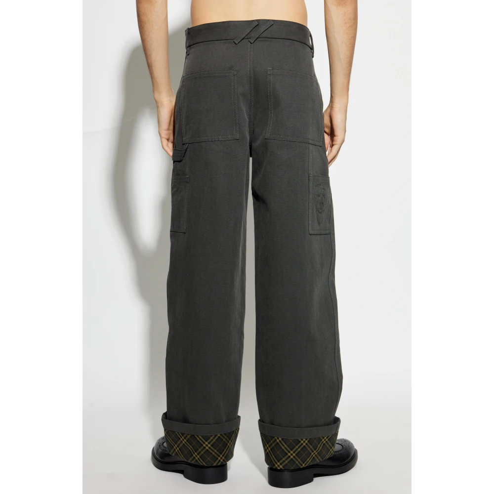 Burberry Broek met logo Gray Heren