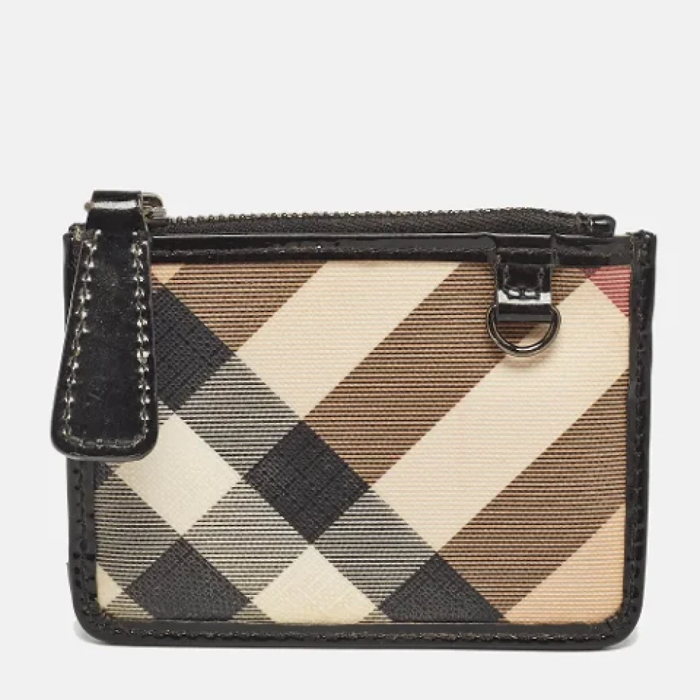 Burberry Vintage Pre-owned Coated canvas wallets Beige Dames