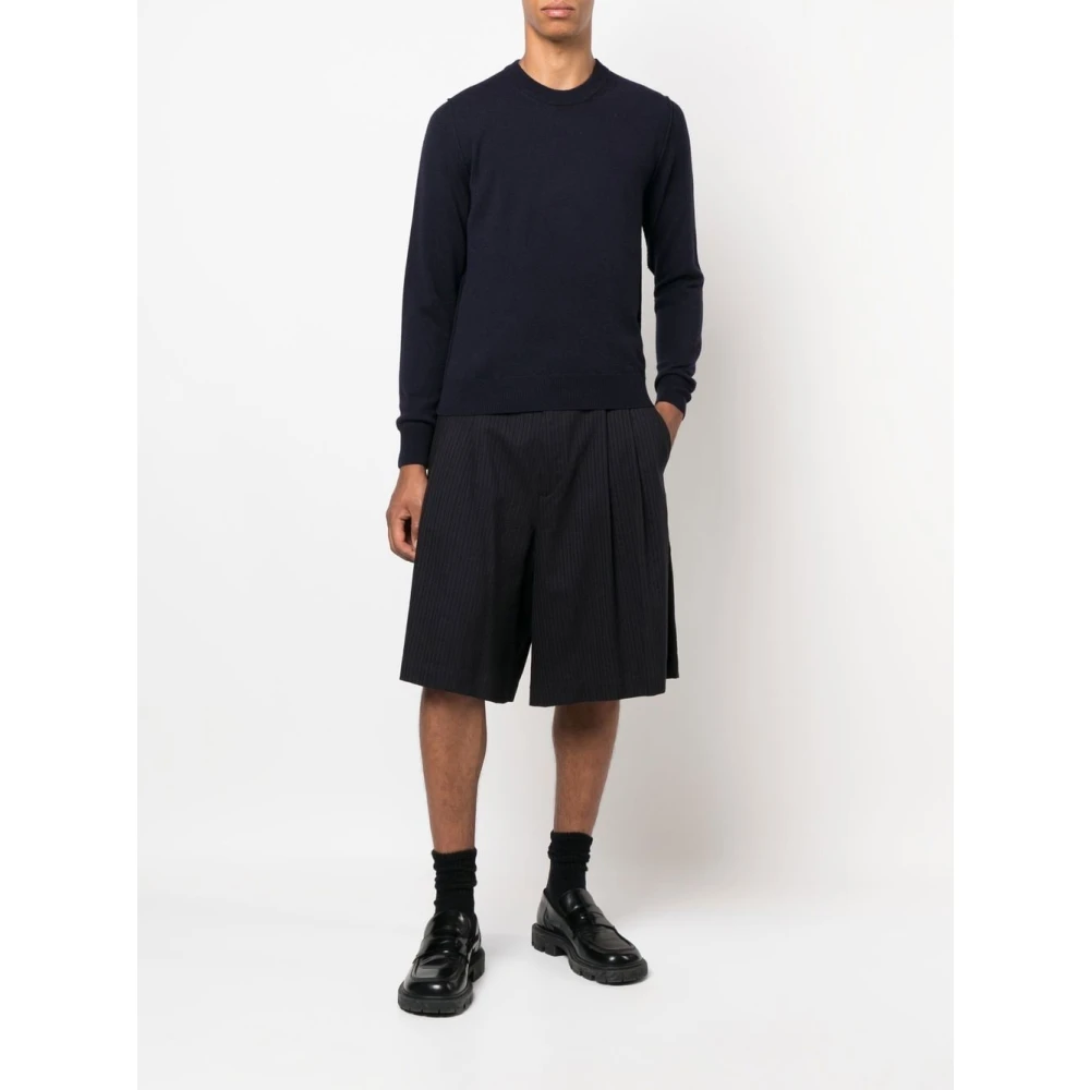 Maison Margiela Blauwe Cashmere Crew-Neck Sweater Blue Heren