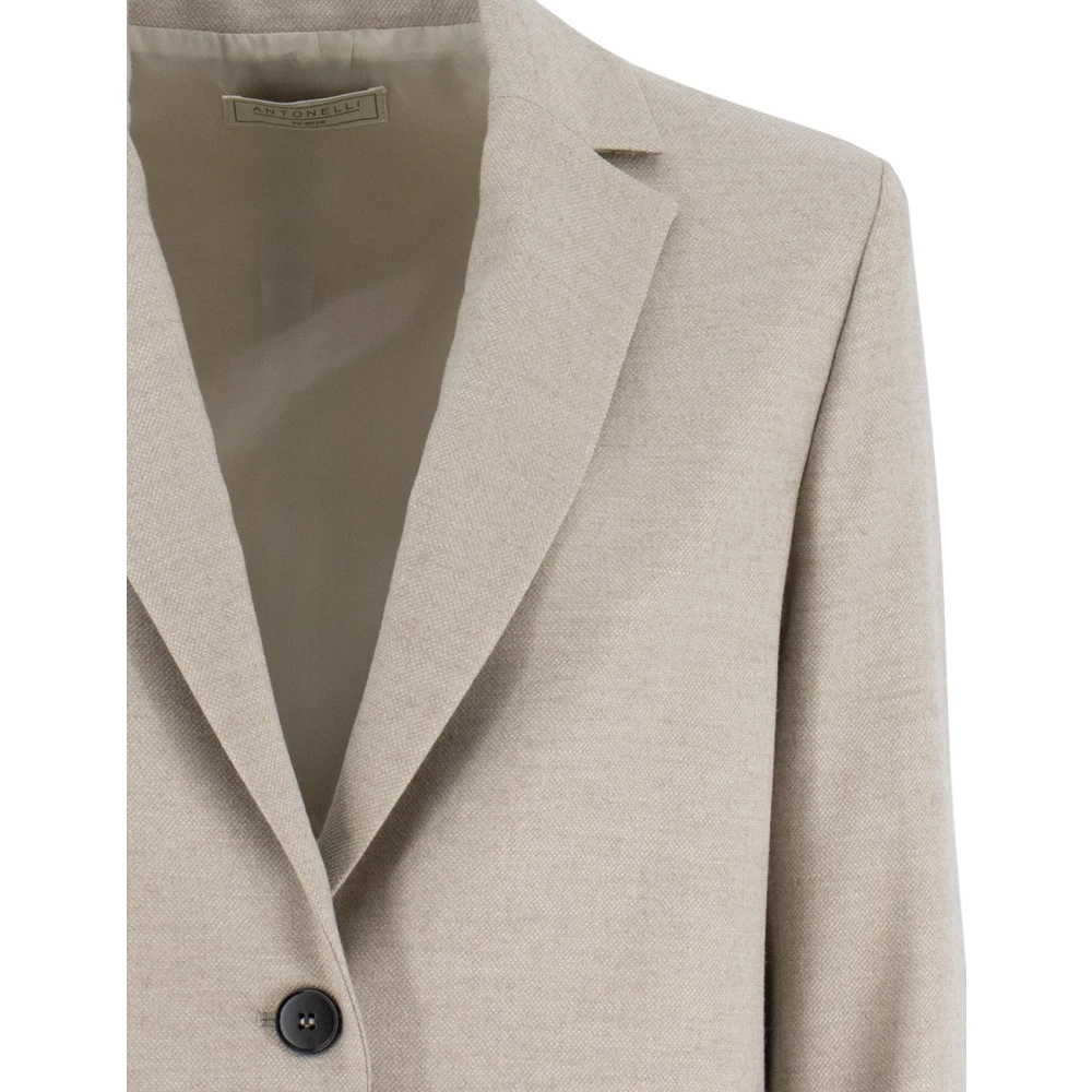 Antonelli Firenze Getailleerde enkele rij jas Beige Dames