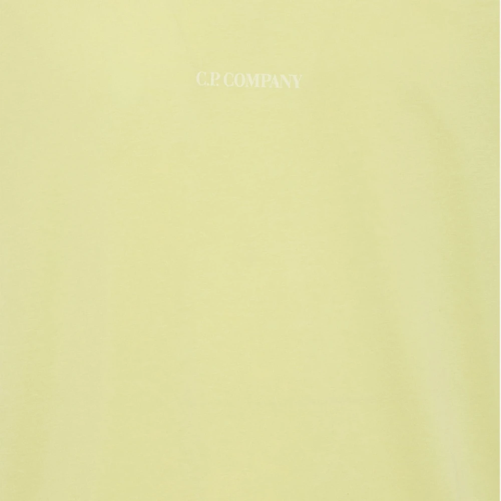 C.P. Company Italiaans Jersey Gekleurd Logo T-Shirt Yellow Heren