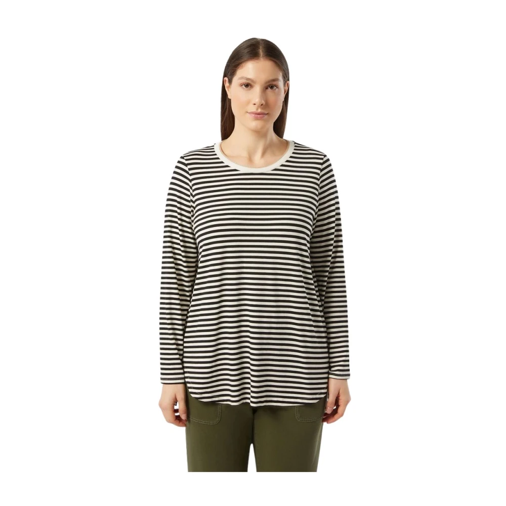 Marina Rinaldi Witte Sweater met Ribgebreide Afwerking White Dames