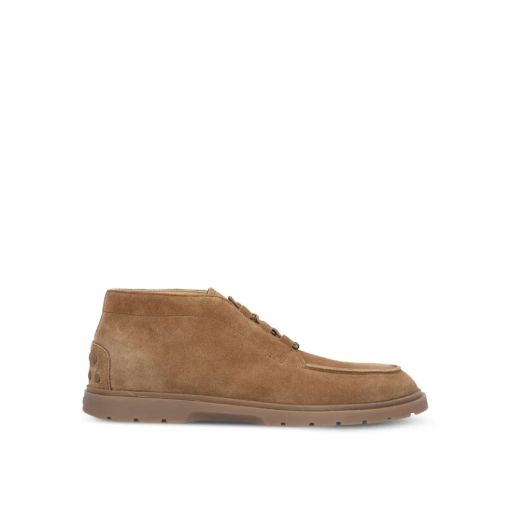 Tod's Men's Brown Suede Lace-Up Boots