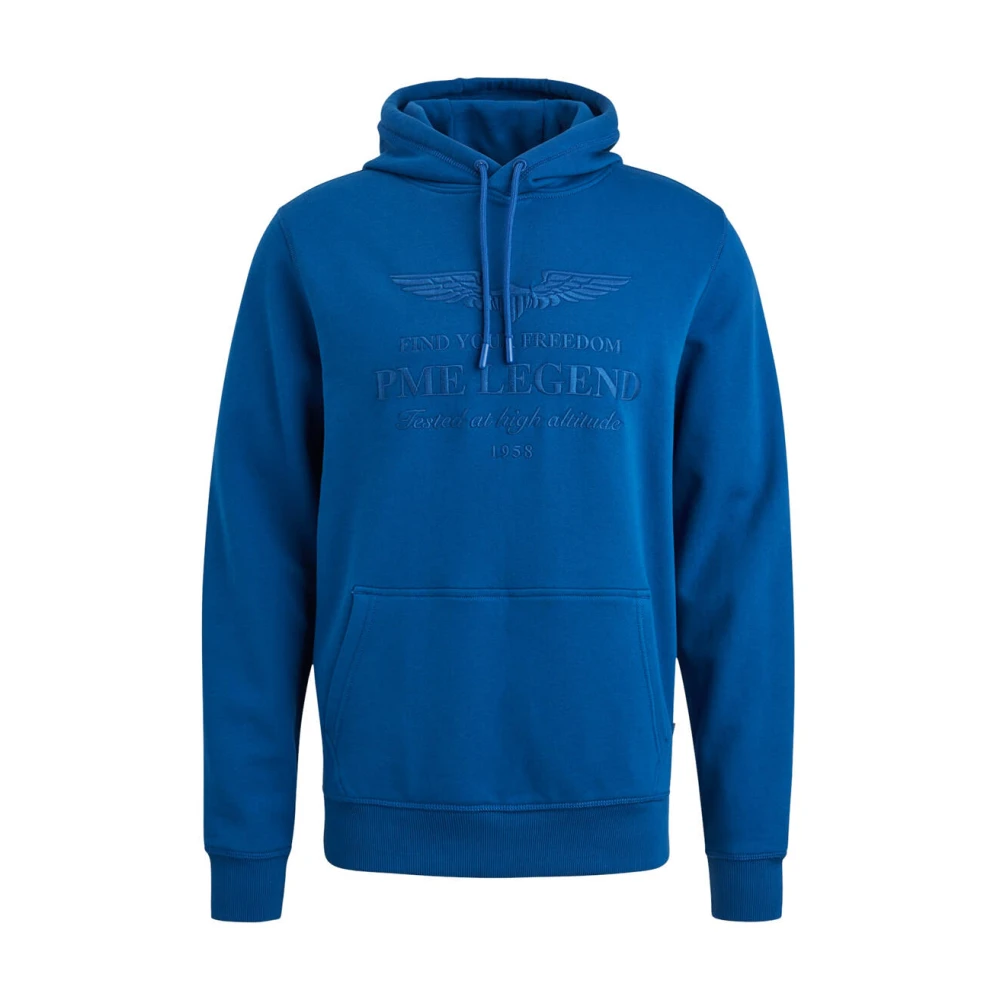 PME Legend Stijlvolle hoodie met zachte badstof capuchon Blue Heren