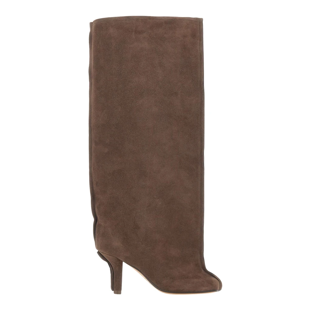 Mm6 Maison Margiela , Heeled Boots, Female, Brown, 6 Uk, Anatomic Suede Boots - Image 5