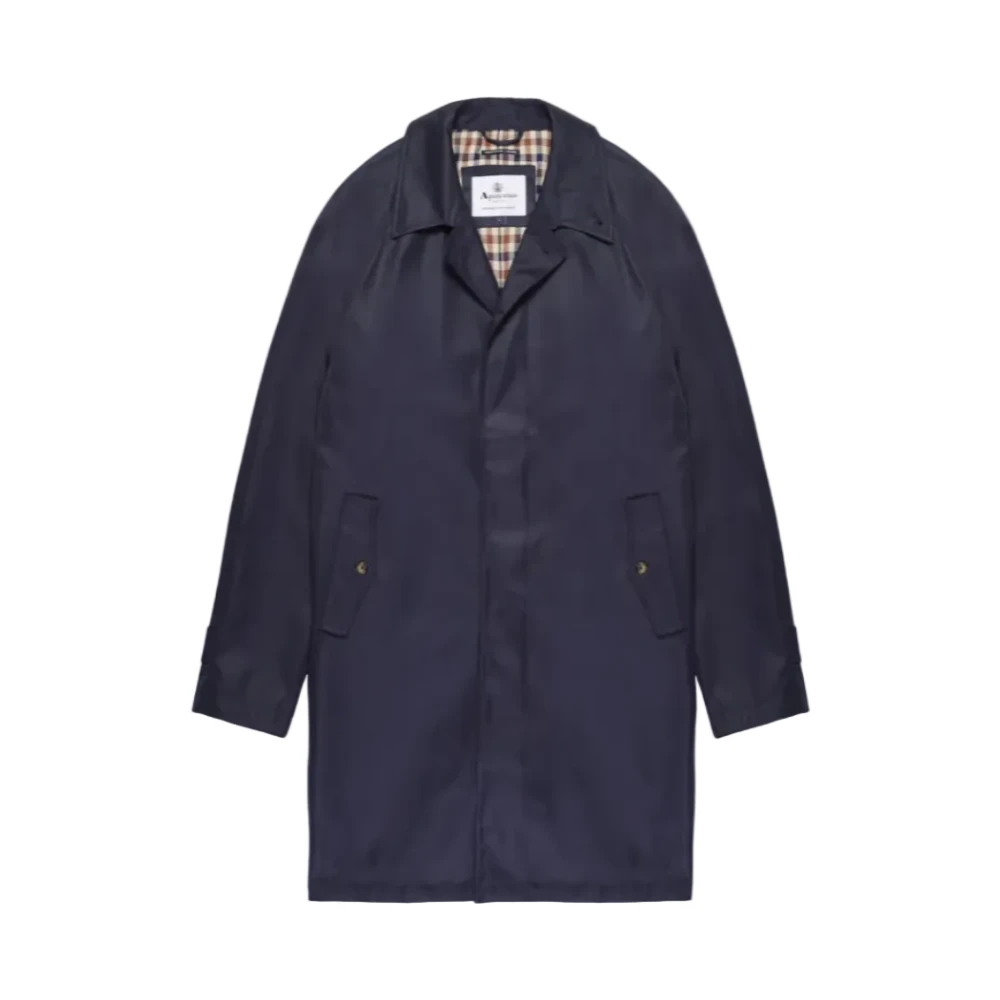 Aquascutum Men's Blue Archival Mac Coat - Single-Breasted Coats - M - Coats