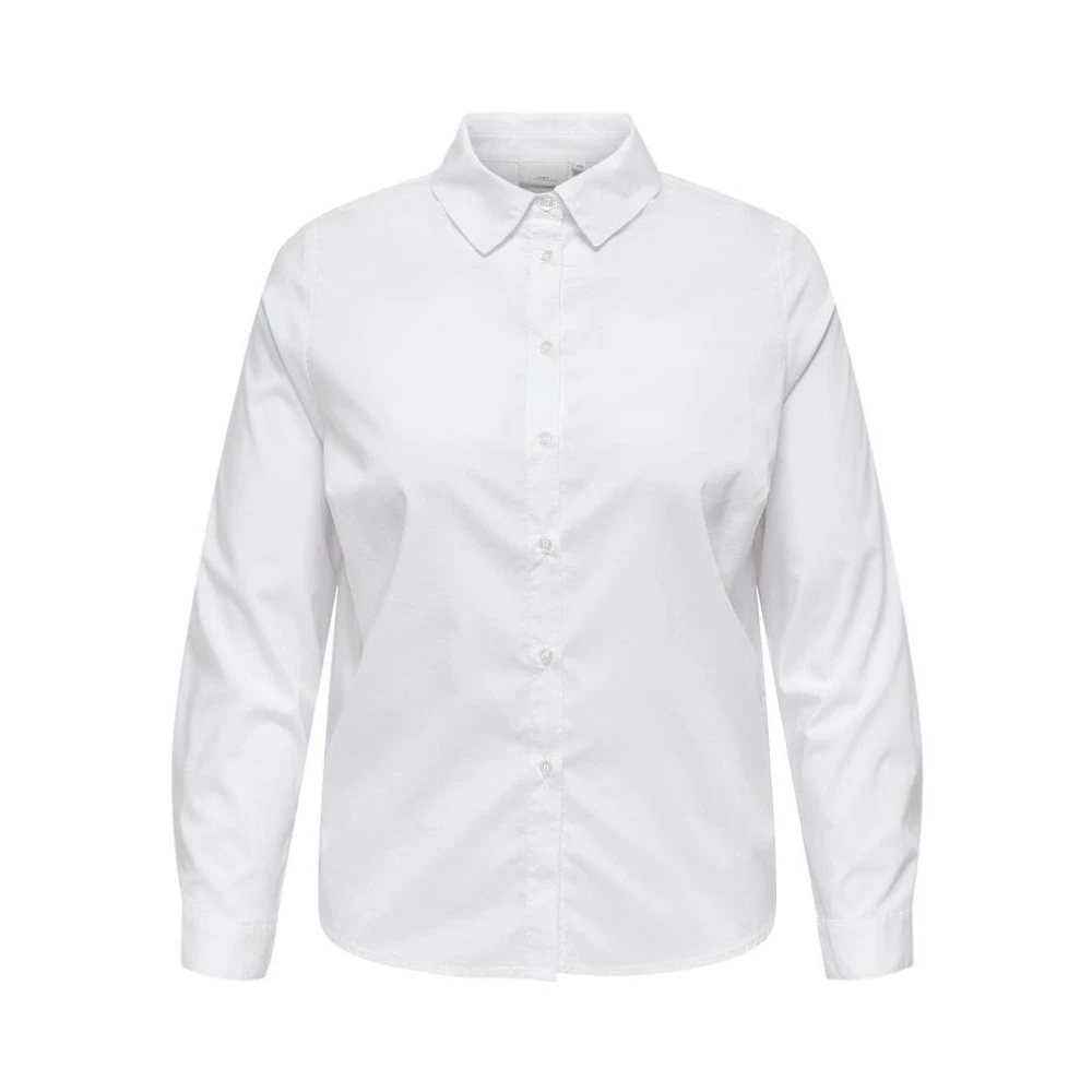 Only Carmakoma Stretchy Life Long Sleeve Shirt White Dames