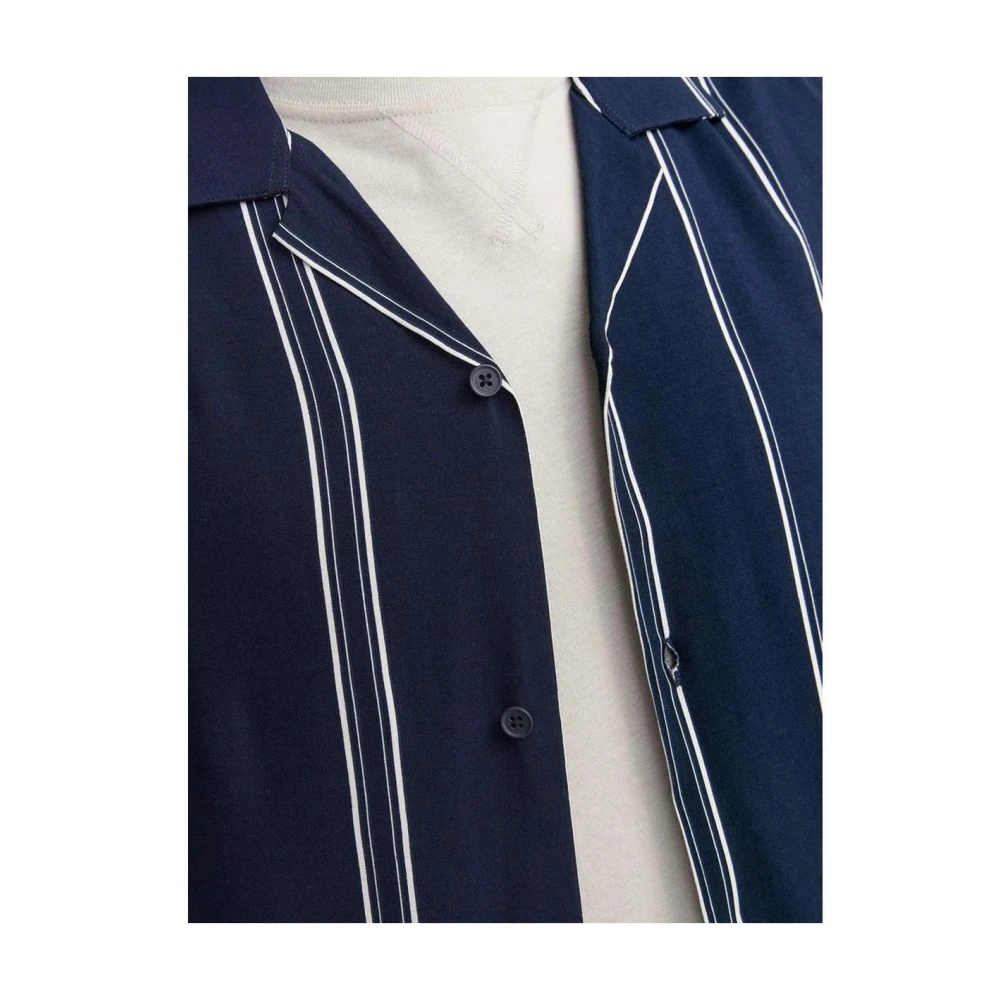 jack & jones Blauw Verticaal Gestreept Shirt Mannen Collectie Blue Heren