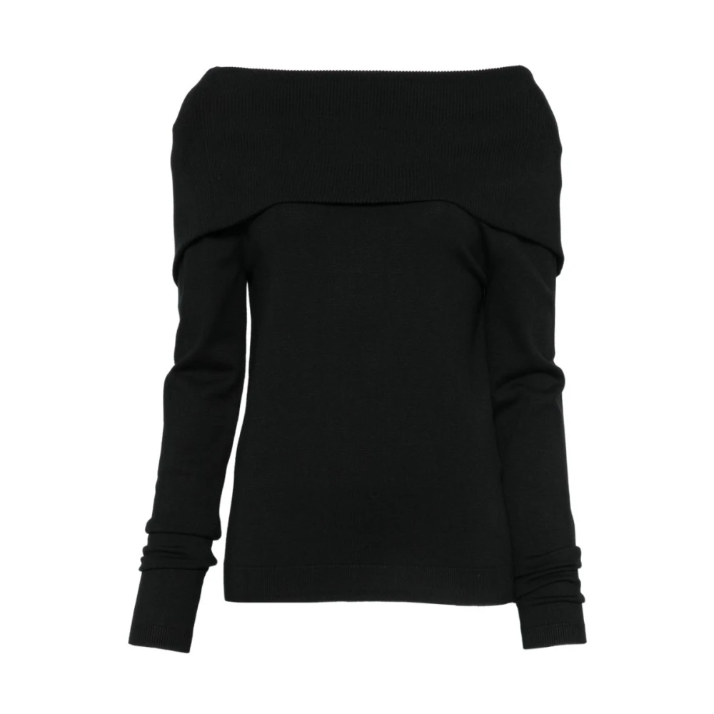 Semicouture Off-Shoulder Cardigan - Female - Cardigans - Black - Xs - Knitwear