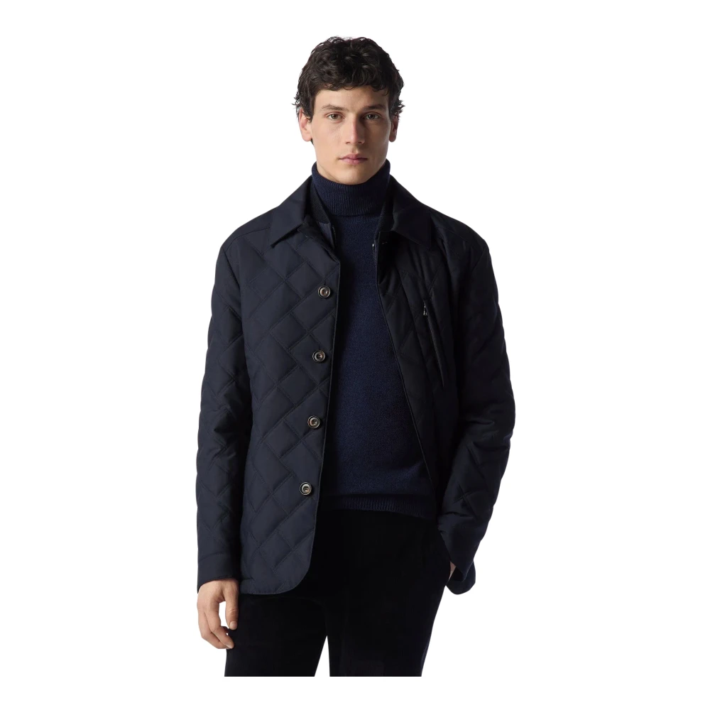 Corneliani Donkerblauwe winterjas Blue Heren