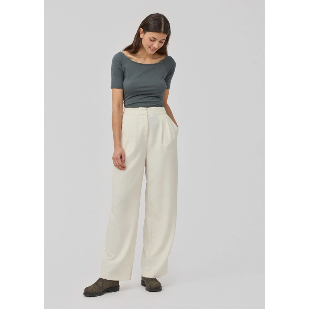 Modström Wijde Pijpen Pantalon Karter White Dames
