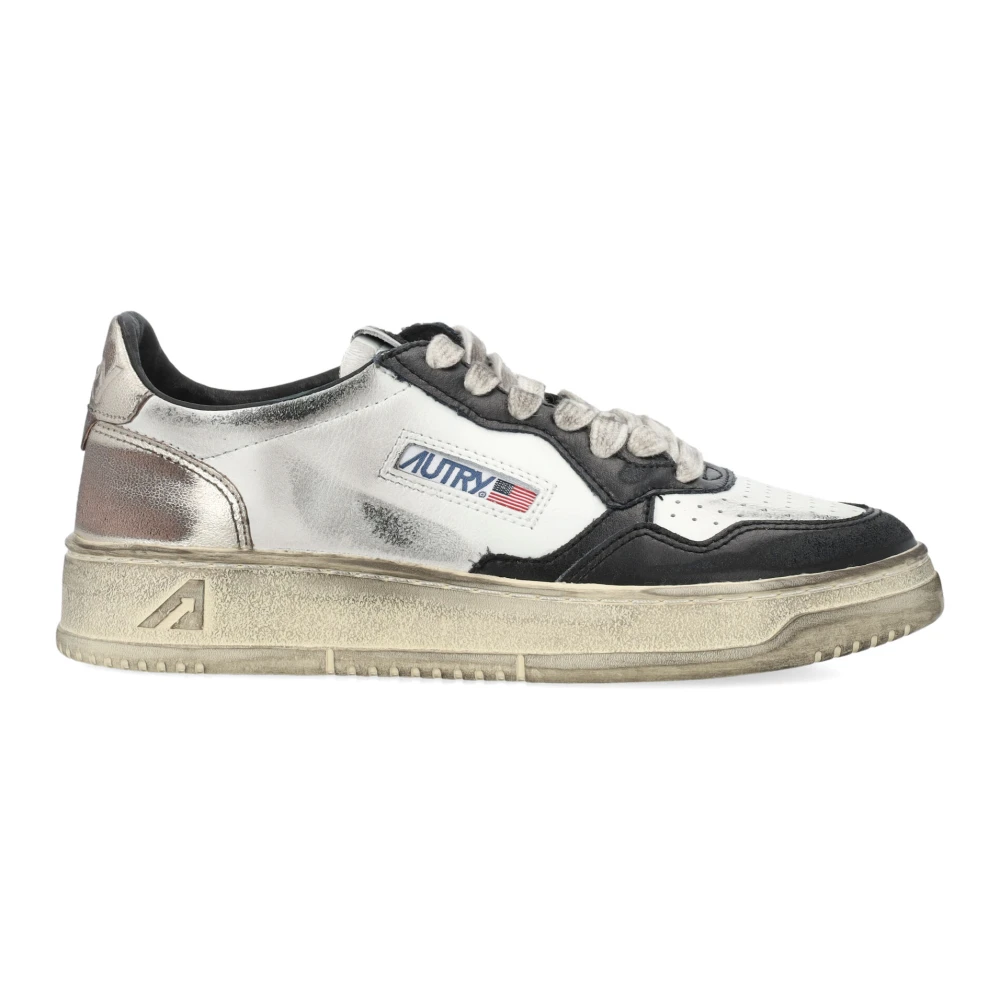 Autry Witte Zwarte Platinumsneakers Vintage Stijl Dames Schoenen Veelkleurig Multicolor