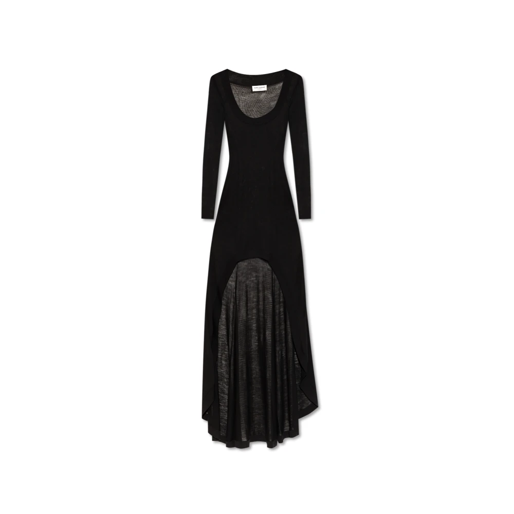 Saint Laurent Jurk met Asymmetrische Zoomlijn Black Dames