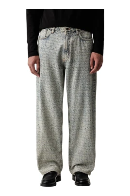 Jacquard Denim Jeans