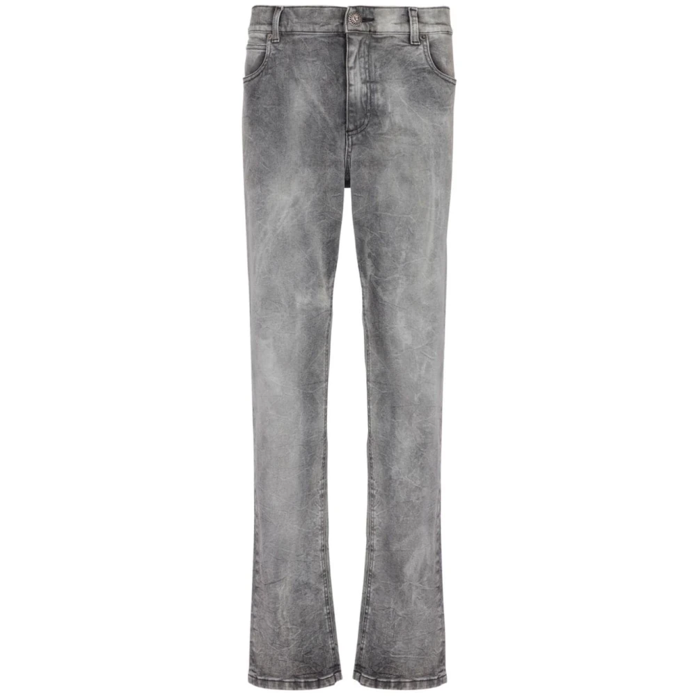 Balmain Klassieke Lion Head Jeans Grijs Gray Heren