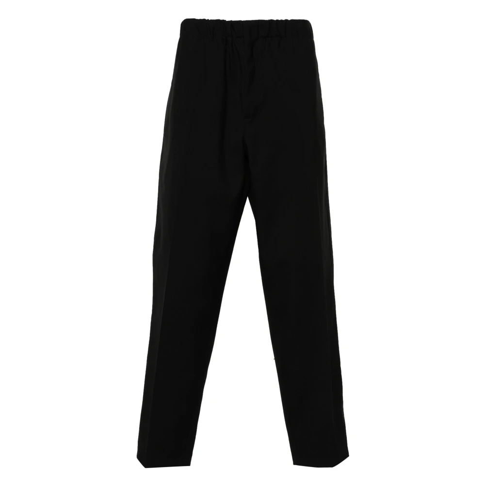 Jil Sander Svarta Ull Tapered Byxor Black, Herr