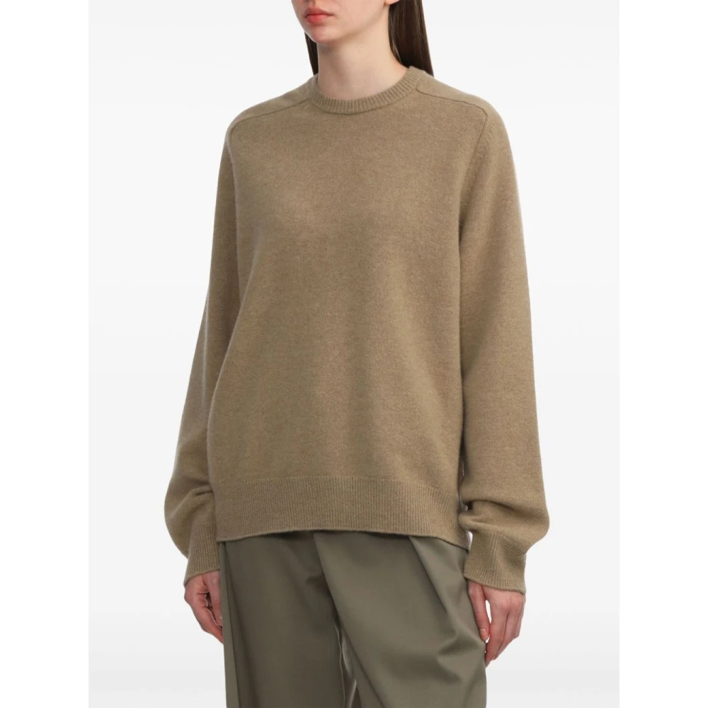 Maison Margiela Bruine Gebreide Trui Ronde Hals Brown Dames