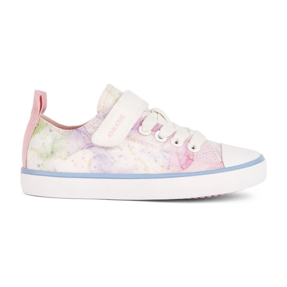 Geox Girls Multicolor Kids Sneakers, 27 Eu, White Pink Kids Trainers