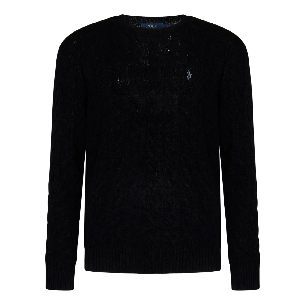 Ralph Lauren Zwarte Wol Kasjmier Crew-neck Sweater Black Heren