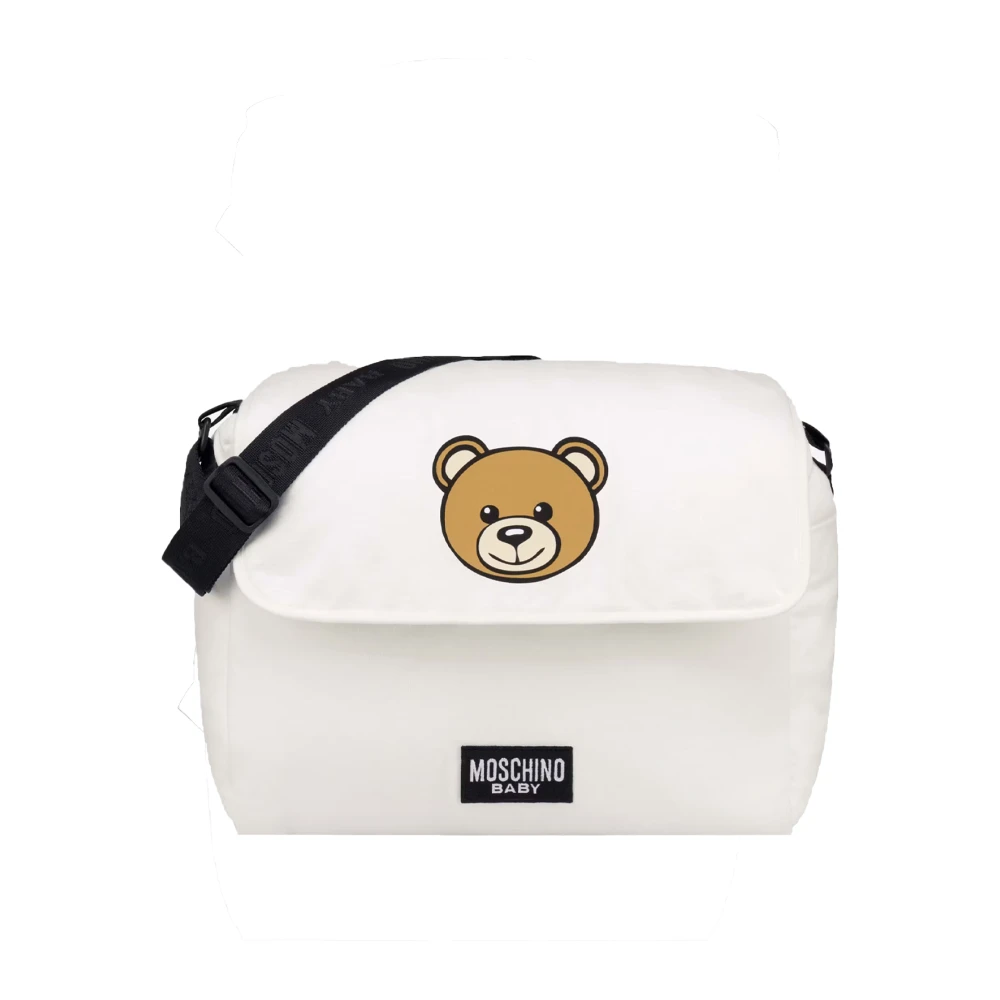 Moschino Ivoor katoenen luiertas met Teddy Bear Beige Unisex