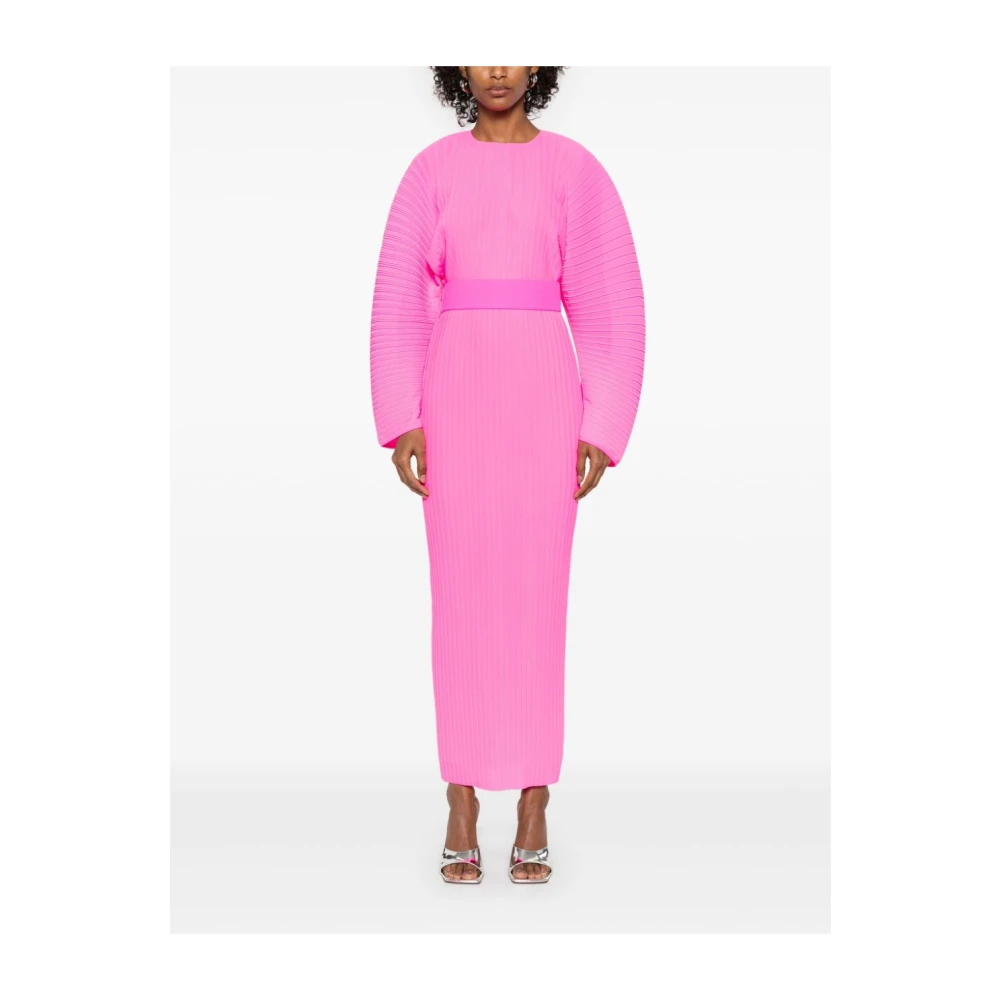 Solace London Fuchsia Pencil Jurk met Riem Pink Dames