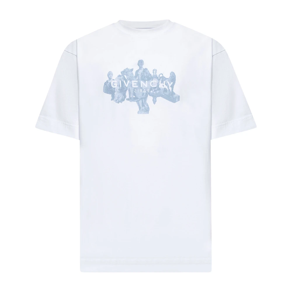 Givenchy Vit Paris Signaturtryck T-shirt White, Herr