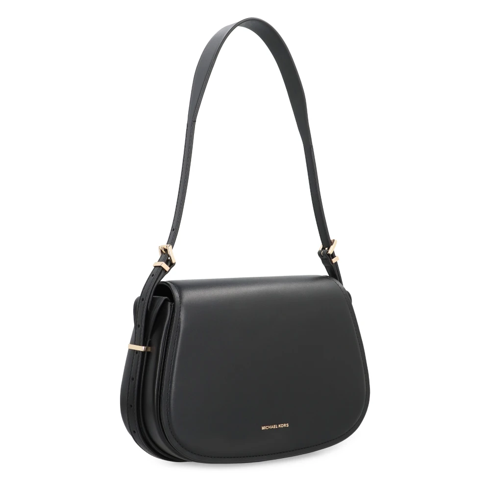 Michael Kors Leren Crossbody Tas met Magneetsluiting Black Dames