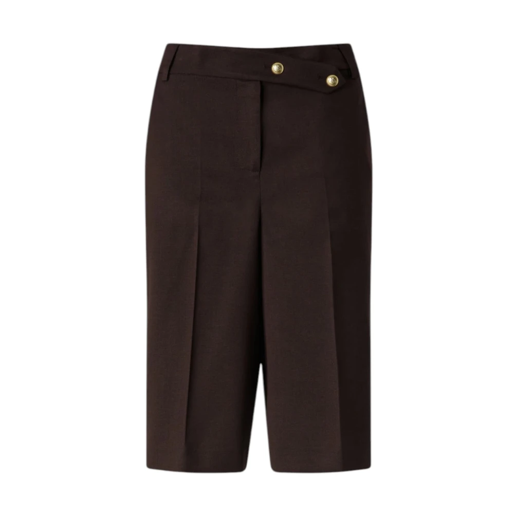 Pinko Bermuda In Stretch Wool Blend - Female - Bermudas - Brown - L - Shorts