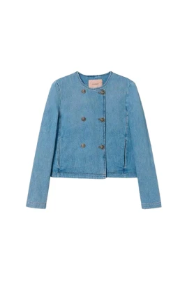 Denim Koreansk Jacka