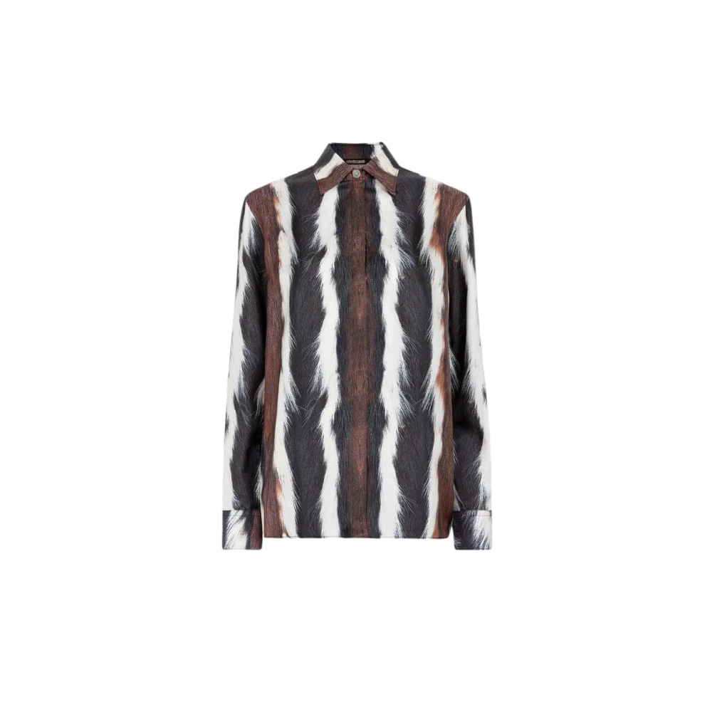 Roberto Cavalli Dierenprint Zijden Shirt Multicolor Dames