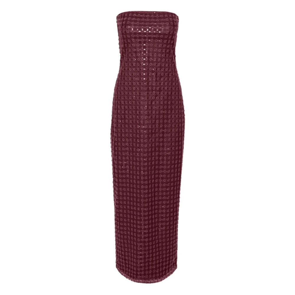 Rotate Birger Christensen Women's Red Maxi Dresses, M, Bordeaux Maxi Dress Aw25 Elegant Style