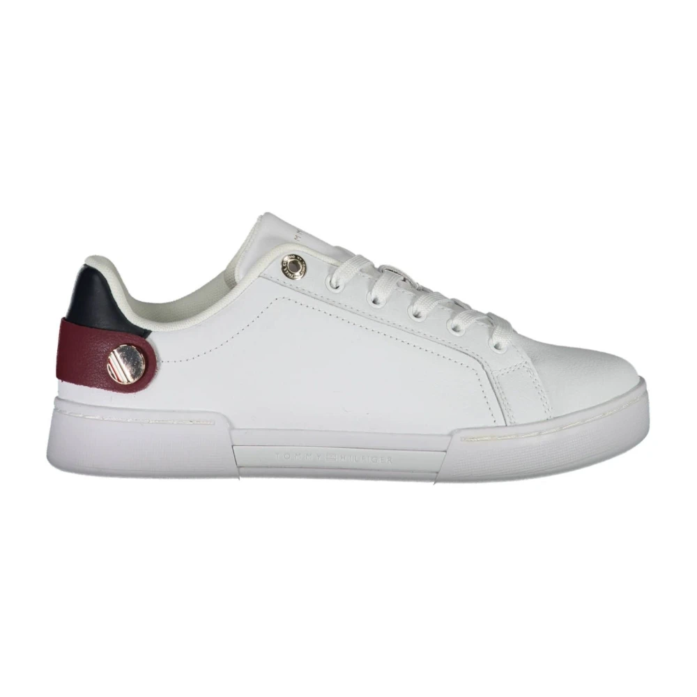 Tommy Hilfiger Women's White Polyester Sneaker With Contrasting Details