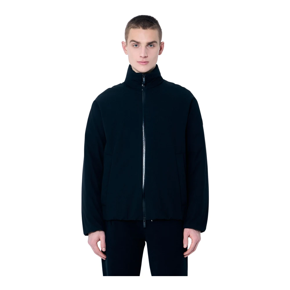 Moncler Matt Finish Dunjacka med Logotyp Black, Herr