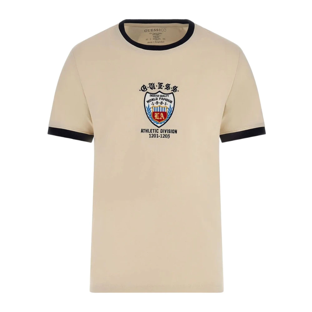 Guess Korte Mouw T-shirt Beige Heren