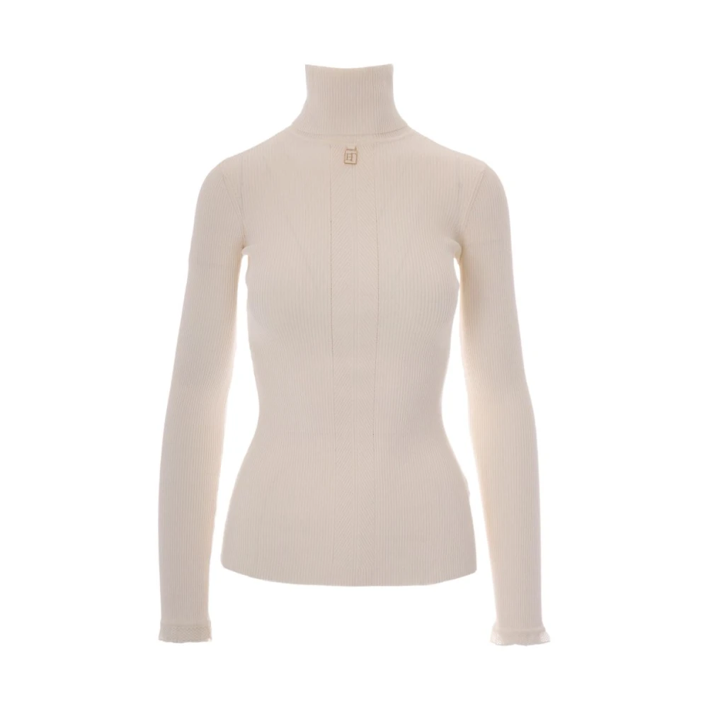 Elisabetta Franchi , Turtlenecks, Female, White, M, Turtleneck Jumper