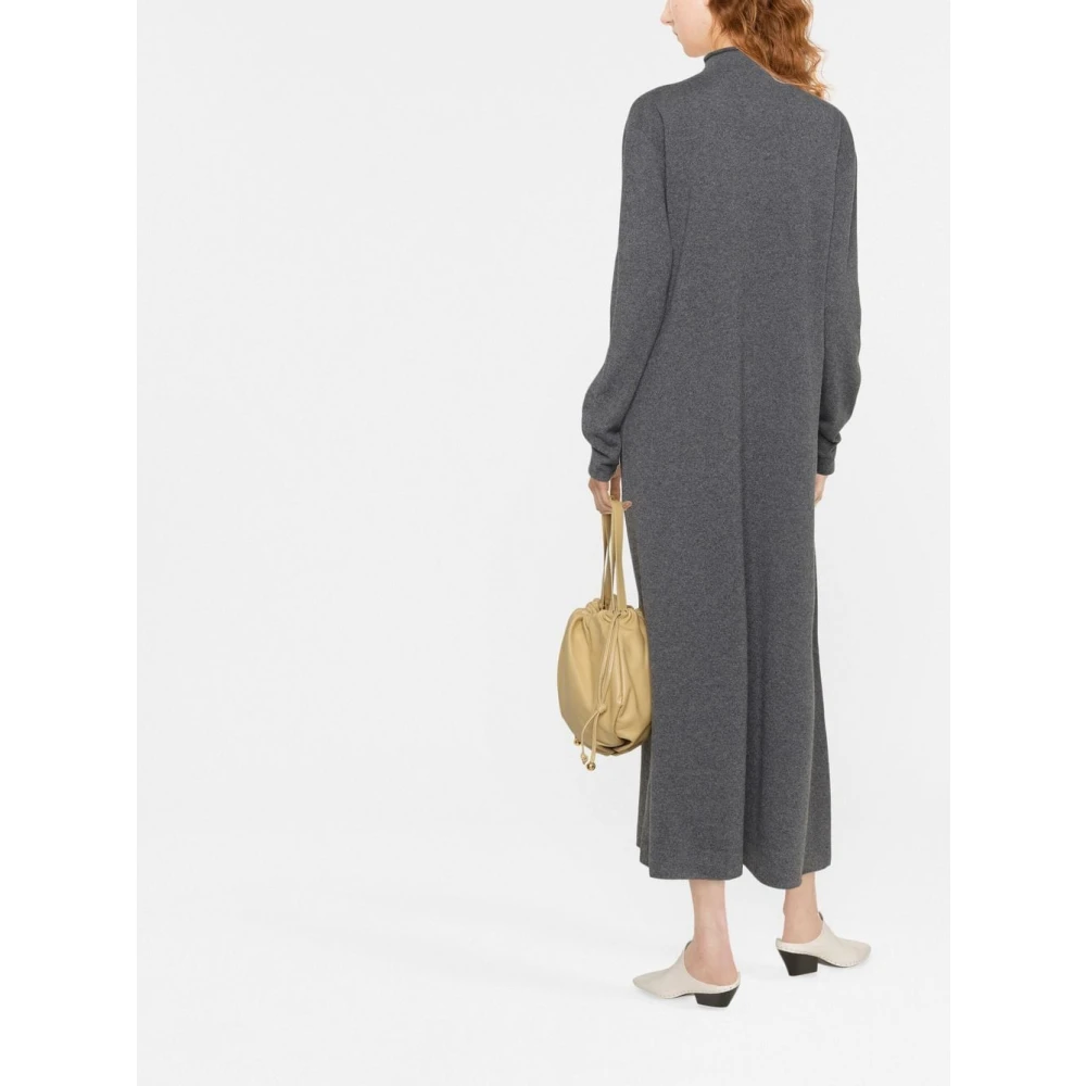 Jil Sander Kasjmier Hoge Hals Midi Jurk Gray Dames