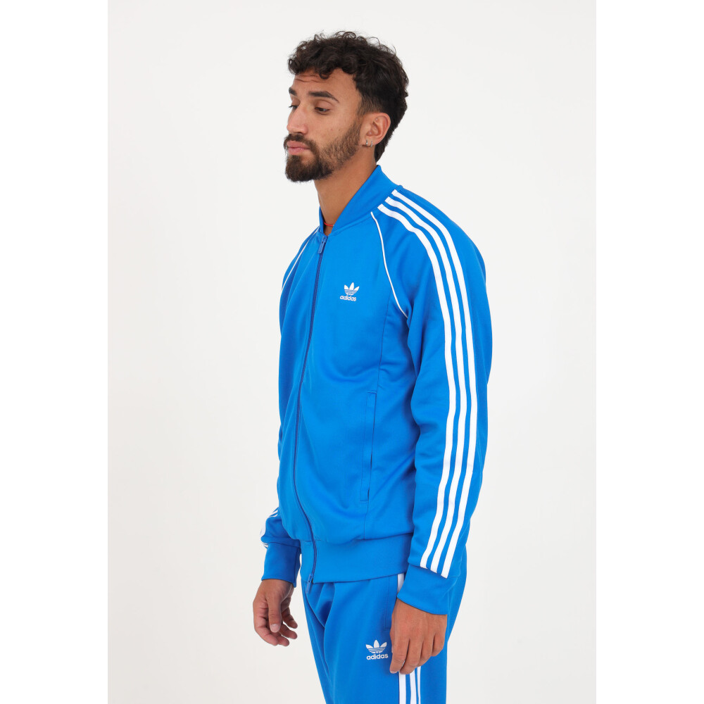 Felpa Uomo Azzurra con Logo Adidas Originals Donna Miinto