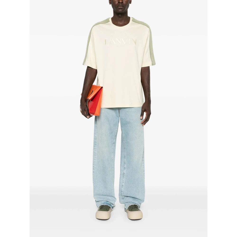 Lanvin Geborduurd Side Curb T-Shirt Beige Heren