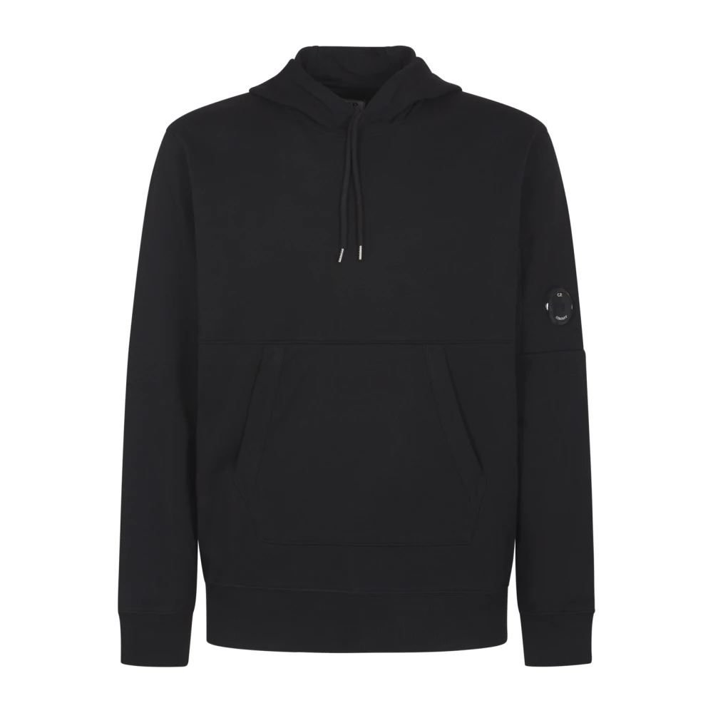 C.p. Company Men's Black Diagonal Raised Fleece Hoodie Sweater