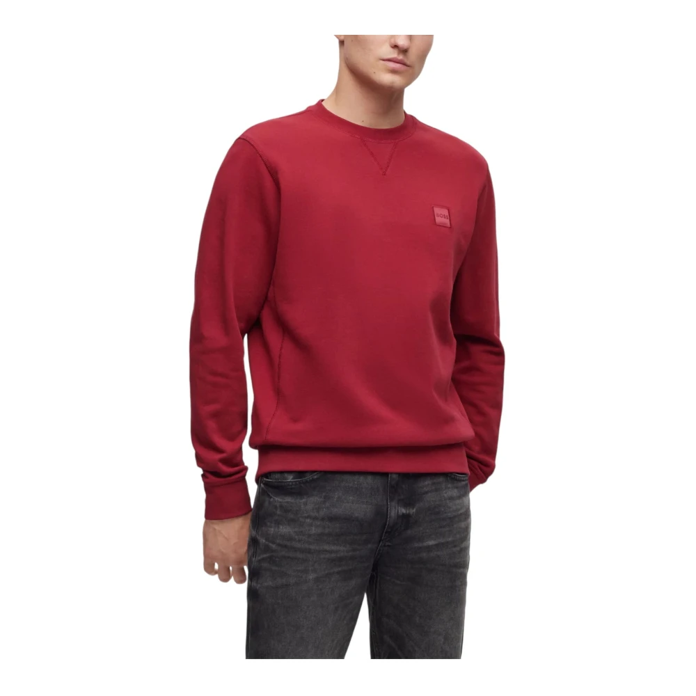 Hugo Boss Sweatshirt met ronde hals Red Heren
