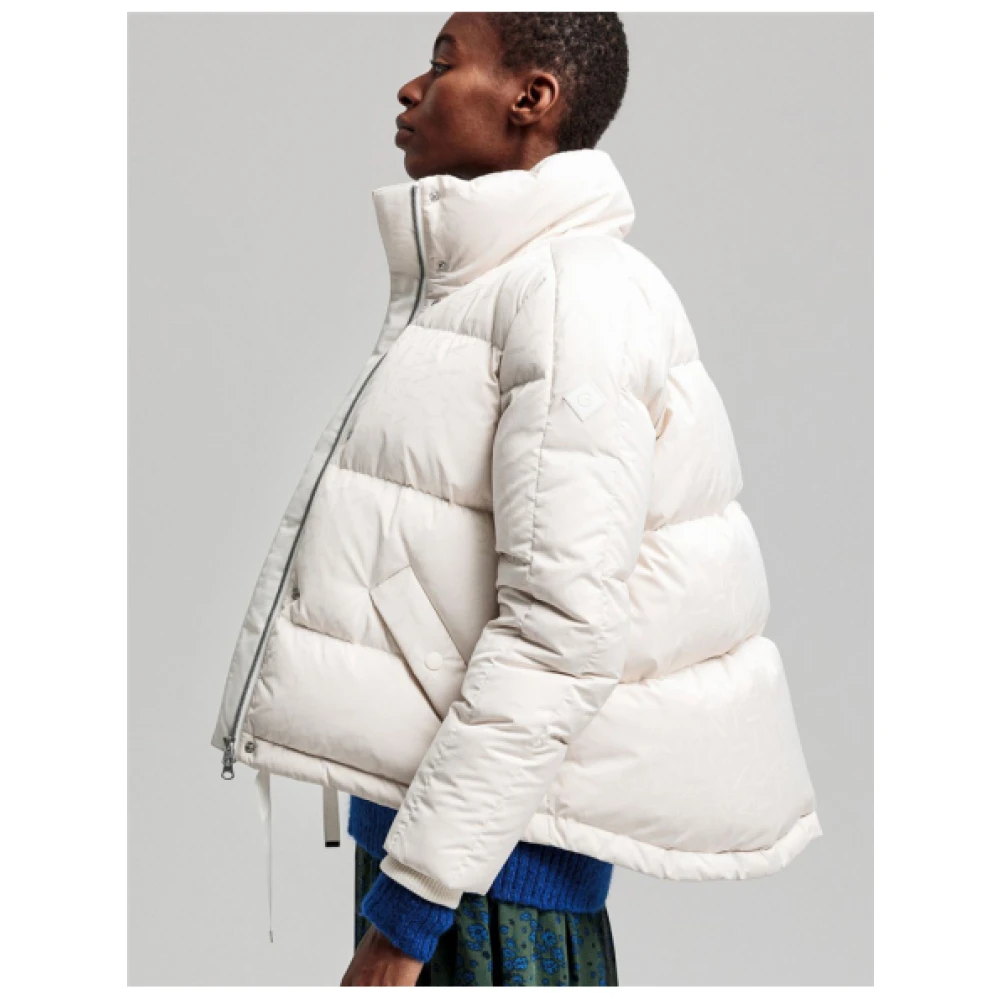 Gant Oversized Bedrukte Donsjas White Dames